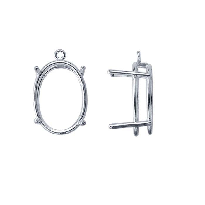 ReadySet™ Sterling Silver 10 x 8 mm Oval Korgkomponent för montering