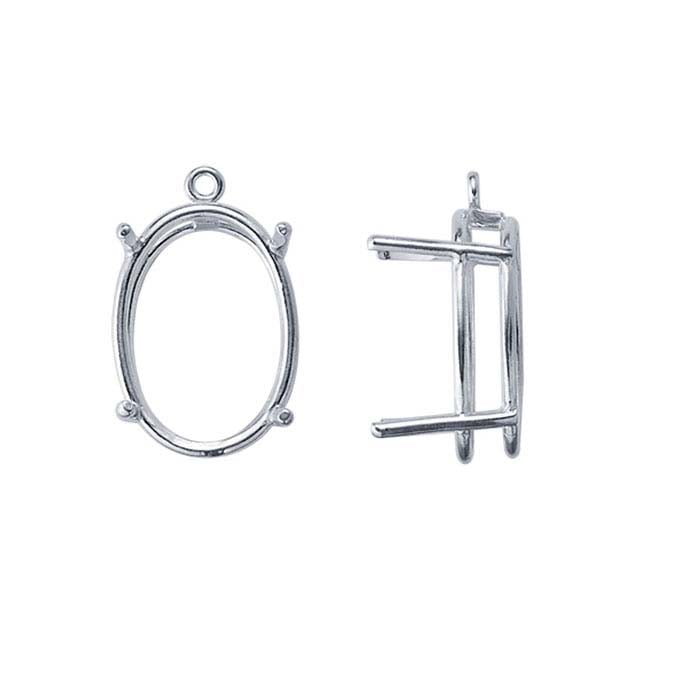 ReadySet™ Sterling Silver 12 x 10mm Oval Basket Component Mounting