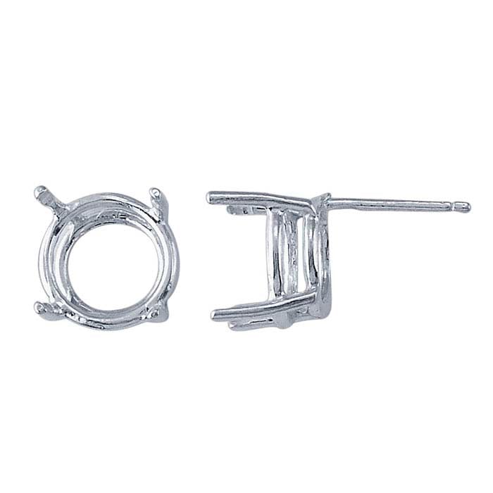 Sterling Silver Round Basket ReadySet™ Post Earring Mounting