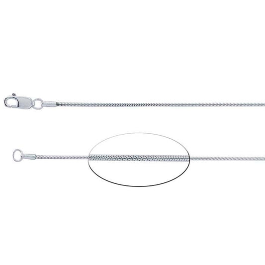 Catena a serpente tonda con giuntura in argento sterling 0,75 mm