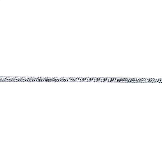 Catena a serpente tonda con giuntura in argento sterling 0,75 mm, al piede