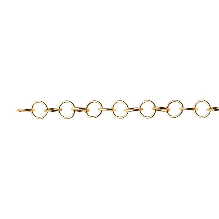14K Gult Guld 4,7 mm Rund Kabelkedja, Per Tum