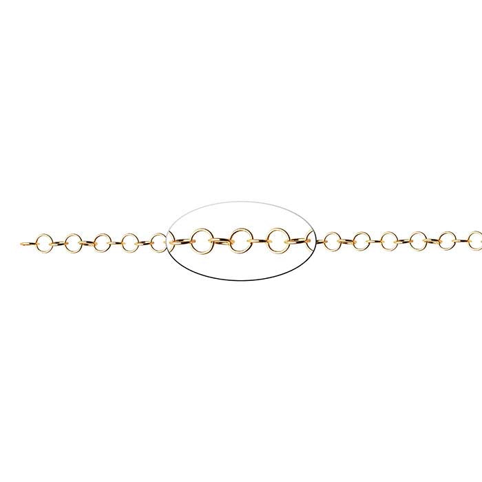 14K Gult Guld 4,7 mm Rund Kabelkedja, Per Tum