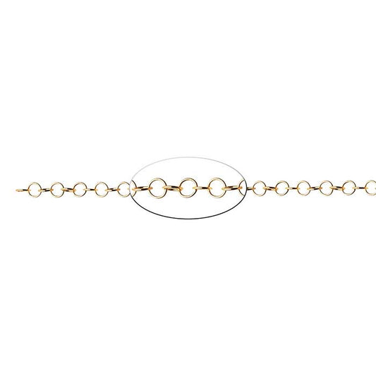 14K Yellow Gold 4.7mm Round Cable Chain, By the Inch