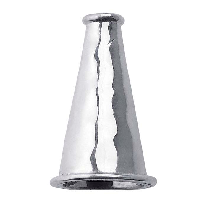 Sterling Silver Hammered-Finish Bead Cone
