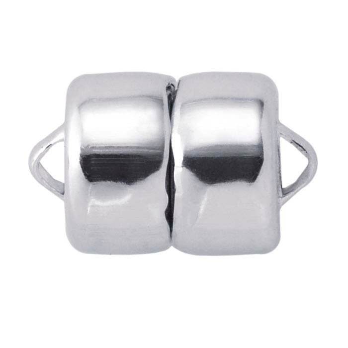 Sterling Silver 12 x 8mm Mag-Lok Button Magnetic Clasp