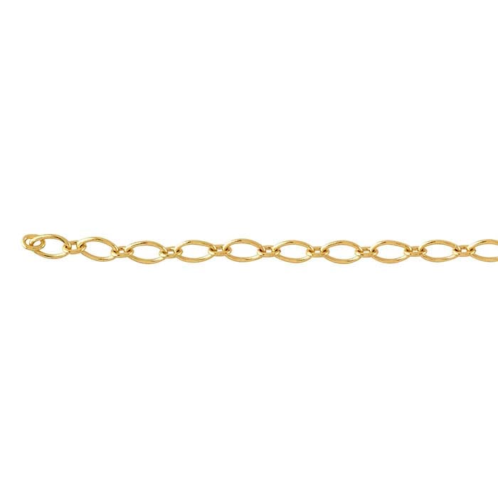 18K Yellow Gold 1.9mm Long & Short Chain, By the Inch