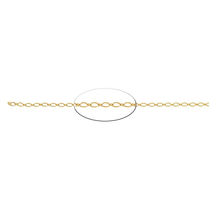 18K Yellow Gold 1.9mm Long & Short Chain, By the Inch