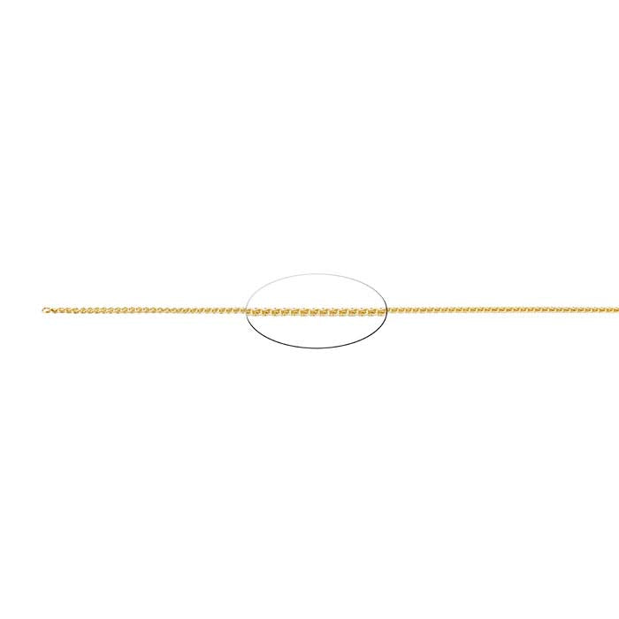 18K Yellow Gold 1.2mm Round Wheat Chain, By the Inch