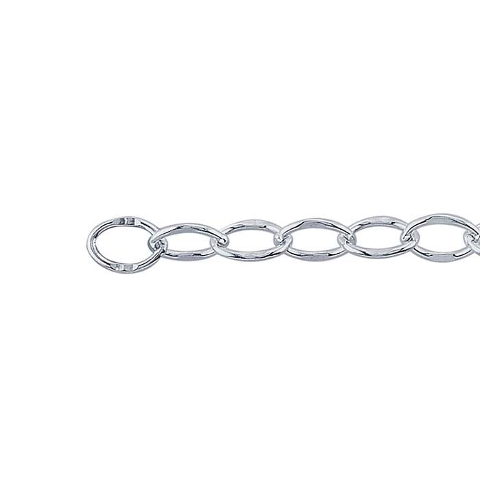 Sidabro 925 2,8 mm ovalo formos dapped kabelinė grandinėlė, už pėdą