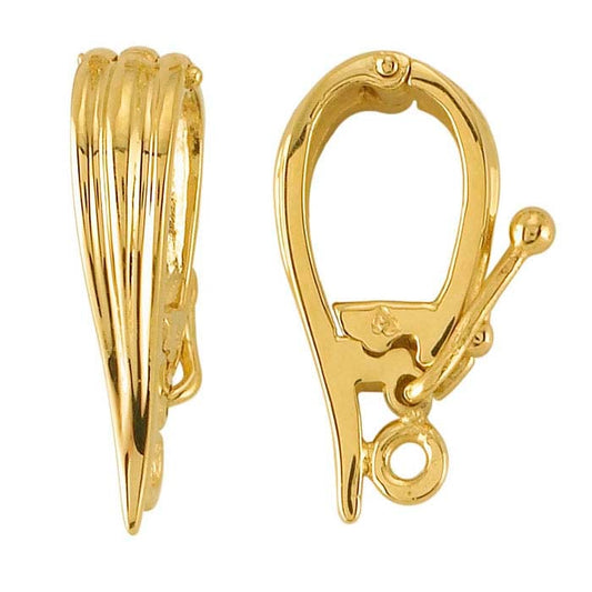 14K Yellow Gold Hinged Necklace Enhancer with Ring