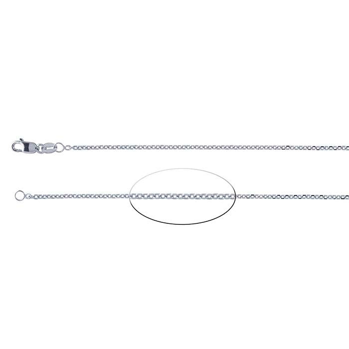 14K White Gold 1.5mm Beveled Oval Cable Chain