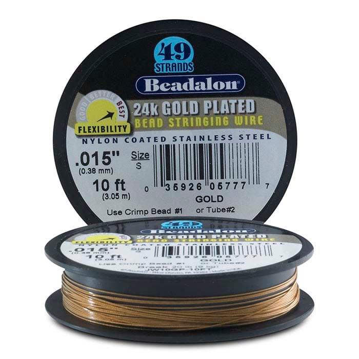 Beadalon® Professional Series 49-Strand 24K Yellow Gold-Plated Wire, 3.05 m. Spool