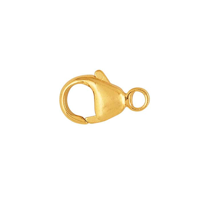 18K Yellow Gold 13.2 x 7.5mm Lobster Clasp with Closed Ring