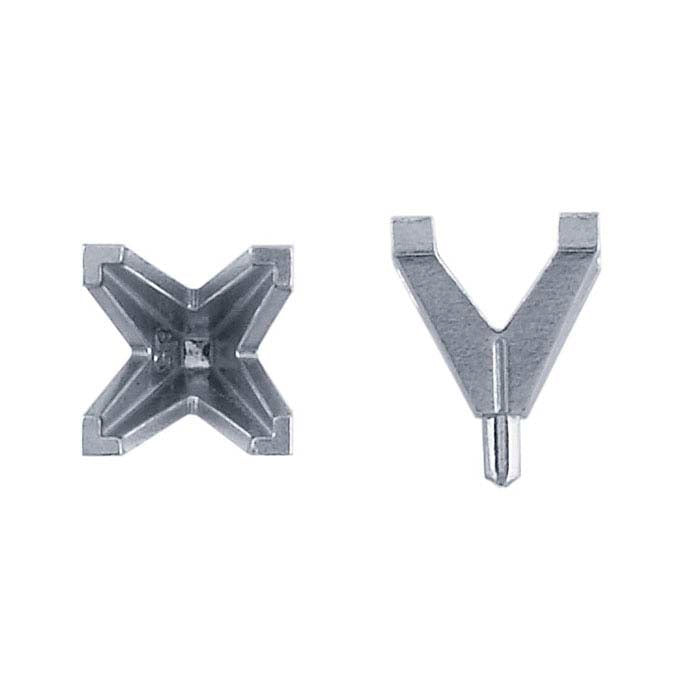 14K White Gold 5mm Princess V-Prong 4-Prong Setting with Peg