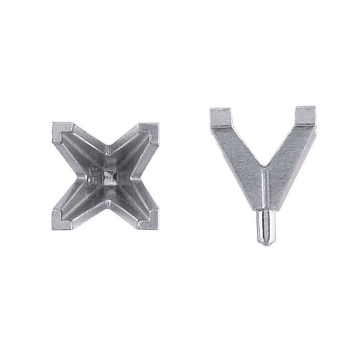 14K White Gold 6.5mm Princess V-Prong 4-Prong Setting with Peg