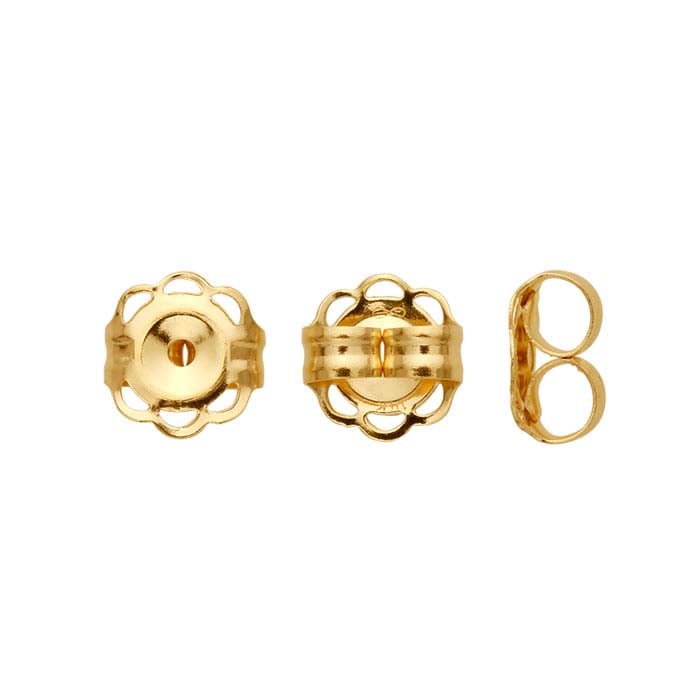 14K Yellow Gold 5mm Friction Ear Nut