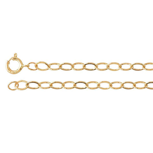 14K Yellow Gold 2.8mm Flat Oval Cable Chain