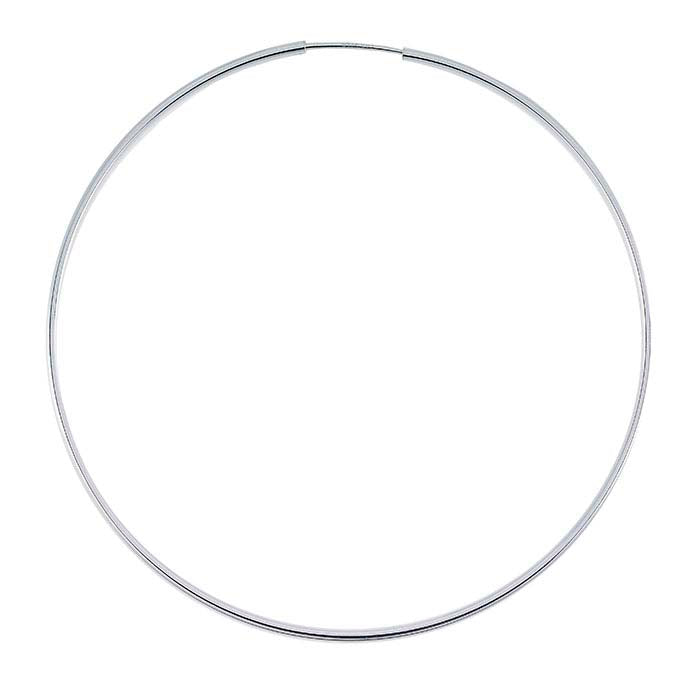 Sterling Silver 1.3 x 63mm Endless Hoop Earring