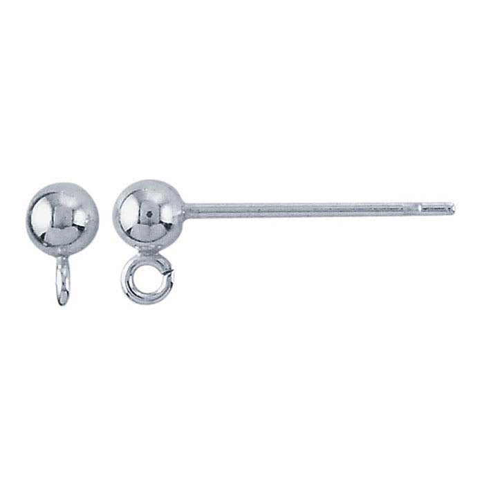 Sterling Silver Economy Ball Post Earring with Open Ring