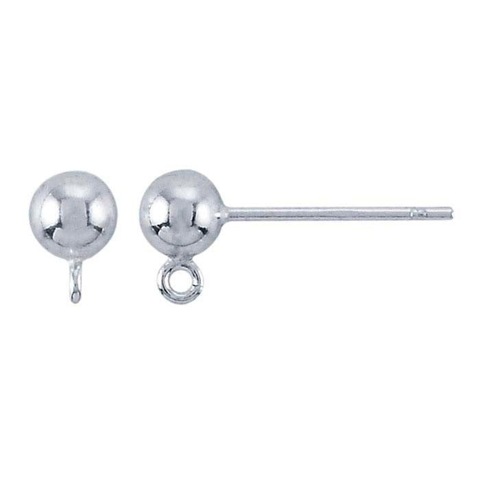 Sterling Silver Economy Ball Post Earring with Open Ring