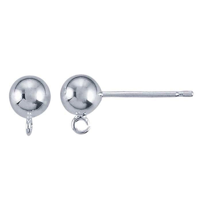 Sterling Silver Economy Ball Post Earring with Open Ring
