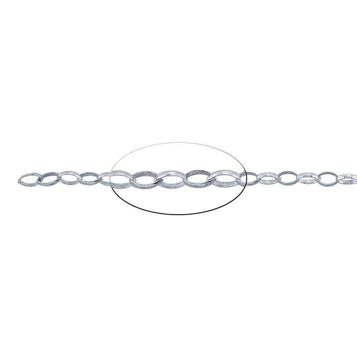 Αλυσίδα Rolo Οβάλ 3mm από Ασήμι 925, ανά Πόδι