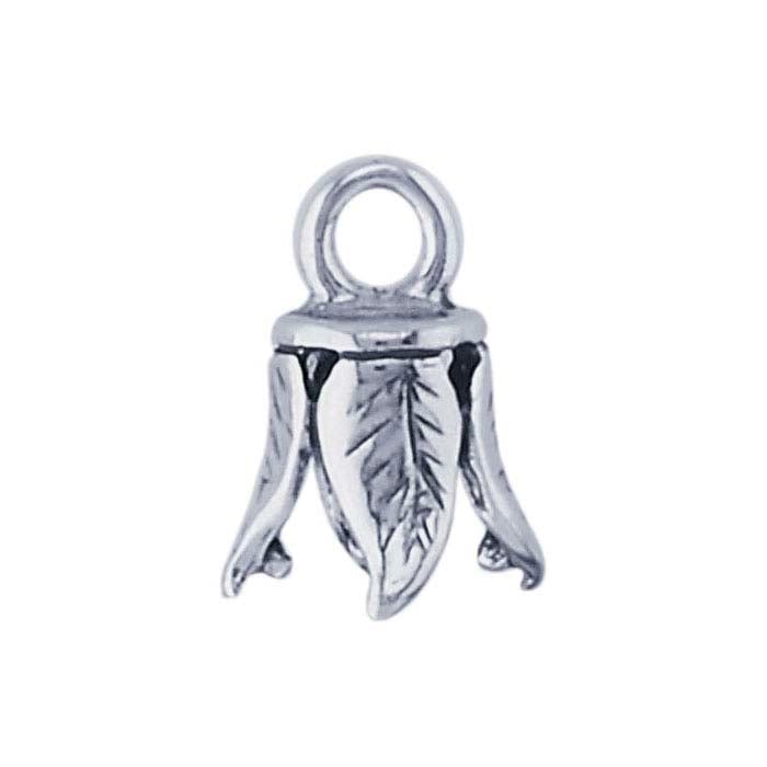 Sterling Silver Leaf End Cap