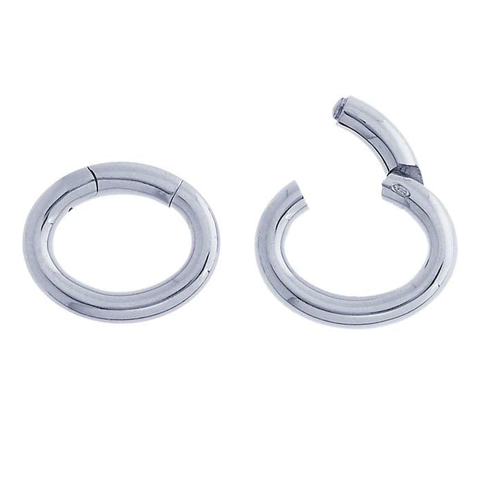 Sterling Silver 17 x 14mm Oval Hinged Hook Clasp