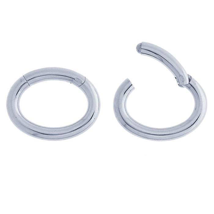 Sterling Silver 24 x 19mm Oval Hinged Hook Clasp