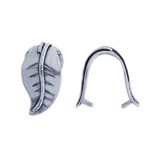 Sterling Silver Leaf Pinch Bail