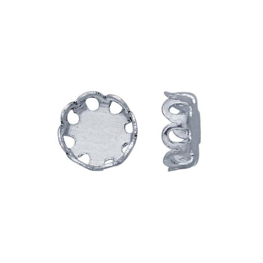 Sterling Silver 5mm Round Filigree Bezel Cup Setting