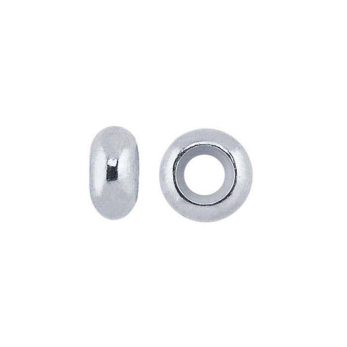 Sterling Silver 8 x 4mm "Smart" Bead with Silicone Insert