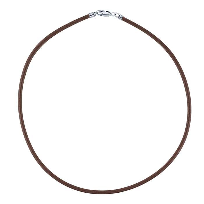 Brown Leather Cord with Sterling Silver Clasp