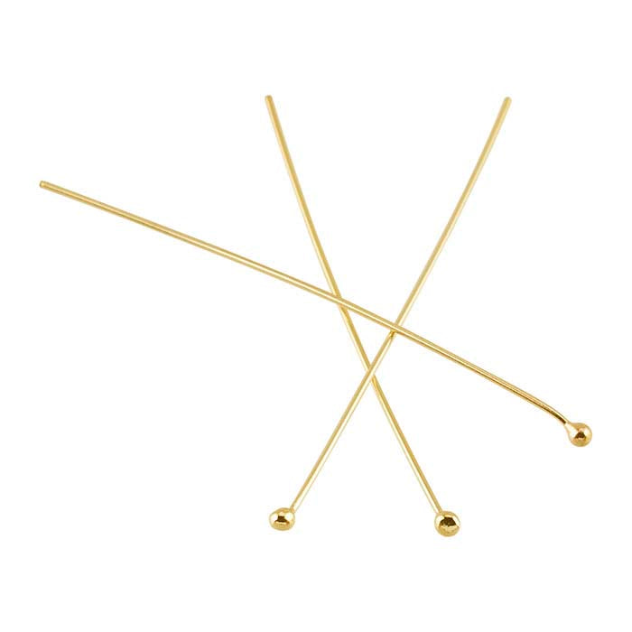 14/20 Yellow Gold-Filled Ball Head Pin, 0.51mm, 1/2-Hard