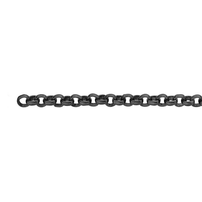 Steel Gunmetal-Finish 2.7mm Rolo Chain, 6.1 m. Spool