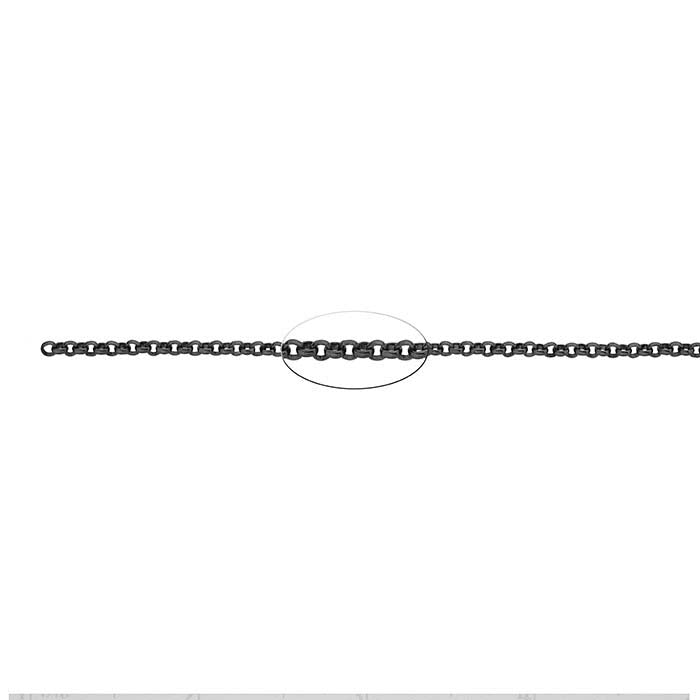 Steel Gunmetal-Finish 2.7mm Rolo Chain, 6.1 m. Spool