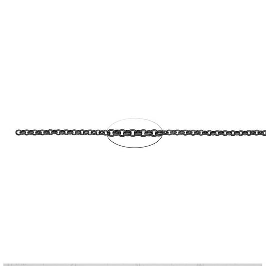 Steel Gunmetal-Finish 2.7mm Rolo Chain, 6.1 m. Spool