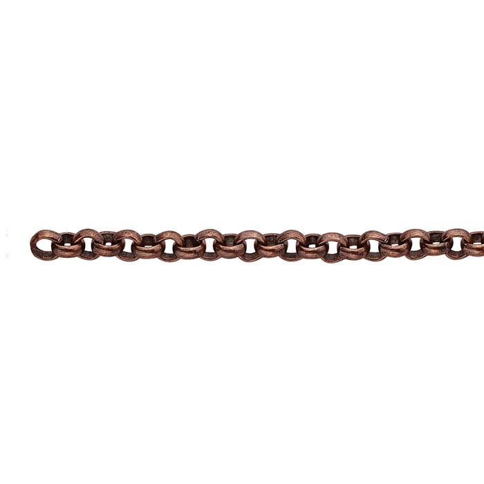Steel Antique Copper-Finish 2.7mm Rolo Chain, 6.1 m. Spool