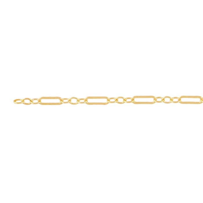 14/20 Yellow Gold-Filled 1.7mm Flat Long & Short Chain, By the Foot