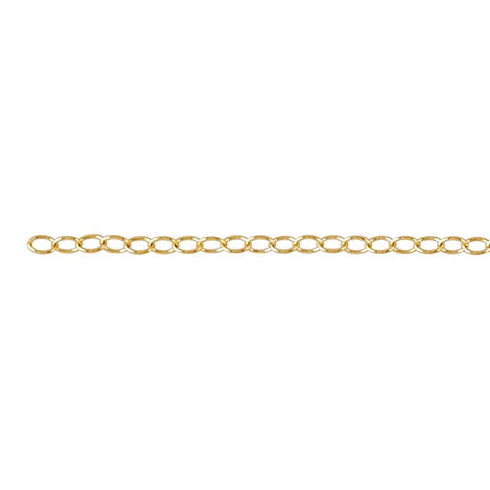 14/20 Yellow Gold-Filled 1.1mm Lightweight Oval Cable Chain, By the Foot