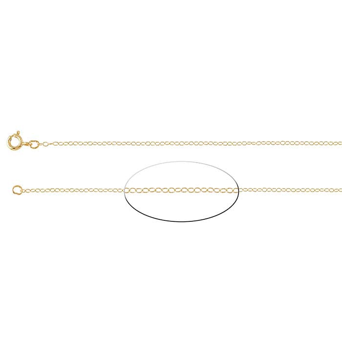 14/20 Yellow Gold-Filled 1.5mm Oval Cable Chain