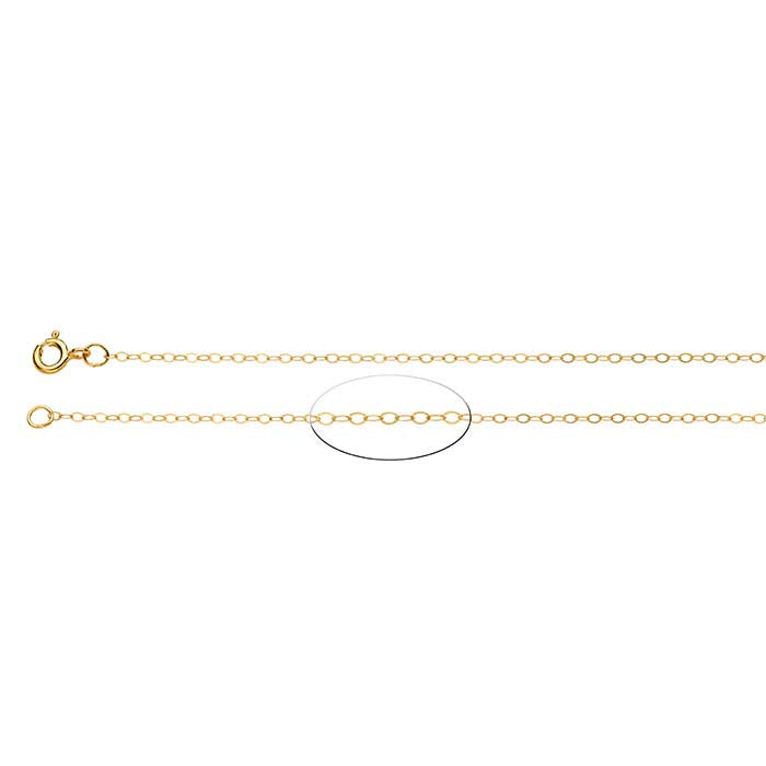 14/20 Yellow Gold-Filled 1.5mm Lightweight Flat Oval Cable Chain
