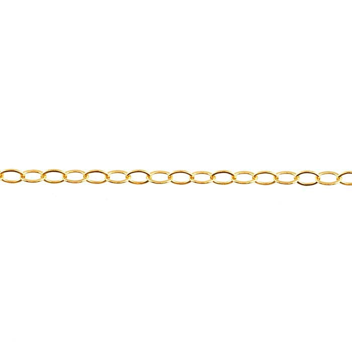 14/20 Yellow Gold-Filled 1.5mm Lightweight Flat Oval Cable Chain