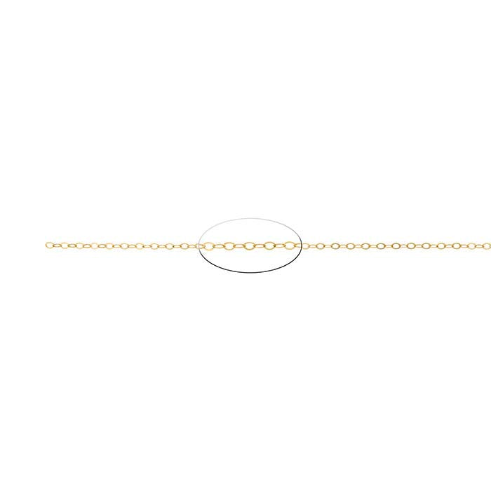 14/20 Yellow Gold-Filled 1.5mm Lightweight Flat Oval Cable Chain, By the Foot