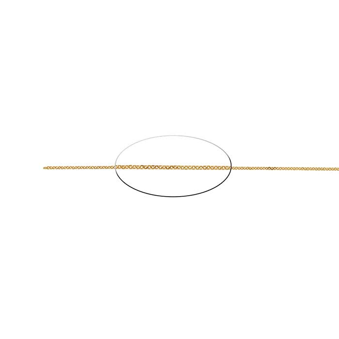 14/20 Keltakultapäällysteinen 1,2 mm ovaalinen kaapeliketju, jalkaa kohti