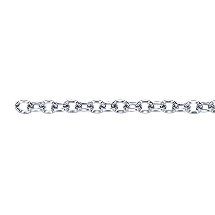 Brass Palladium-Plated 2.5mm Oval Cable Chain, 6.1 m. Spool
