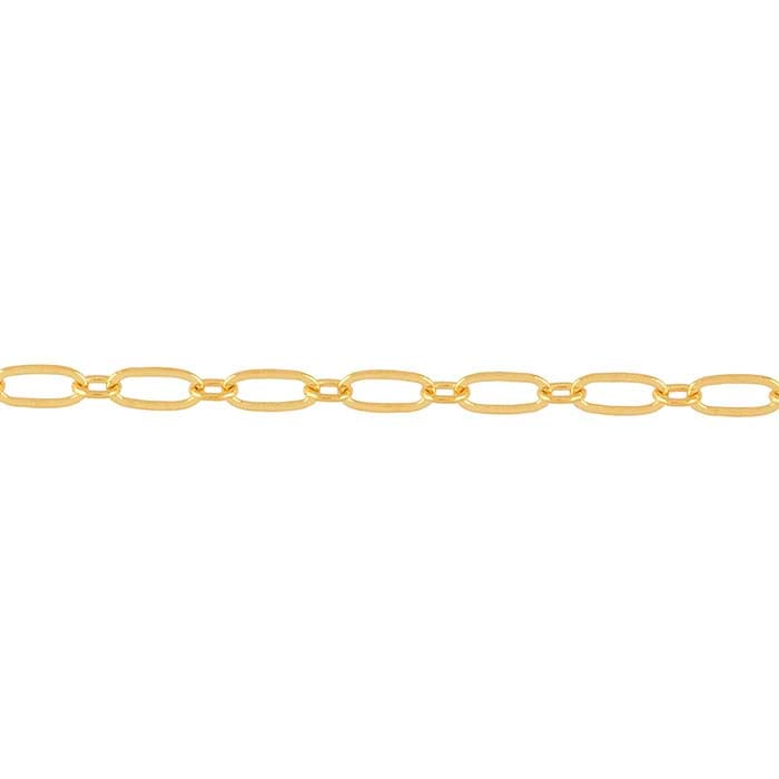 Brass Yellow Gold-Plated 2.8mm Flat Long & Short Chain, 6.1 m. Spool