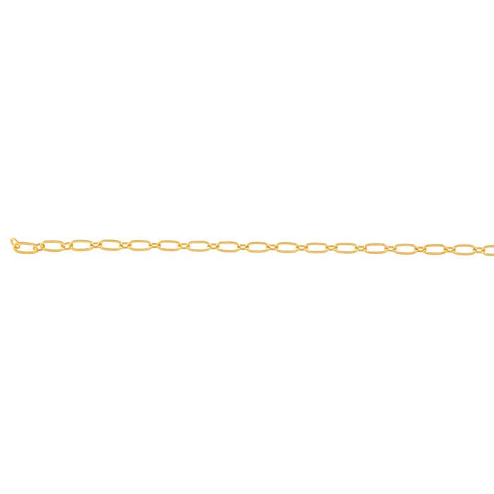 Brass Yellow Gold-Plated 2.8mm Flat Long & Short Chain, 6.1 m. Spool