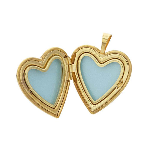 14/20 Yellow Gold-Filled North Star Heart Locket Pendant